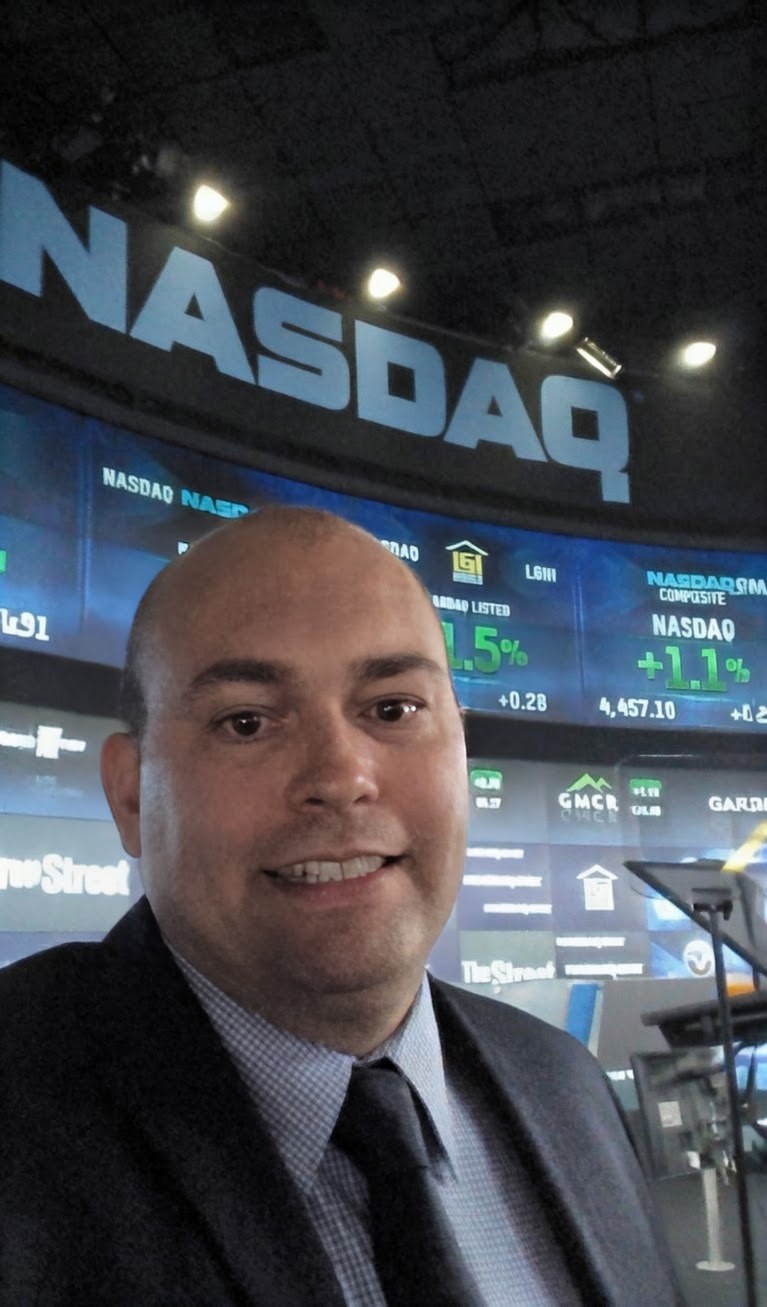 Brian Crocker inside the NASDAQ MarketSite — #1 national sales leader April 2015