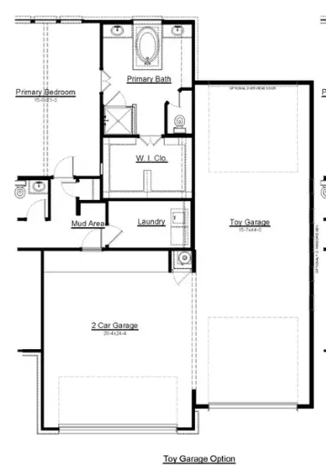 44' Deep Tandem Toy Garage Blueprint